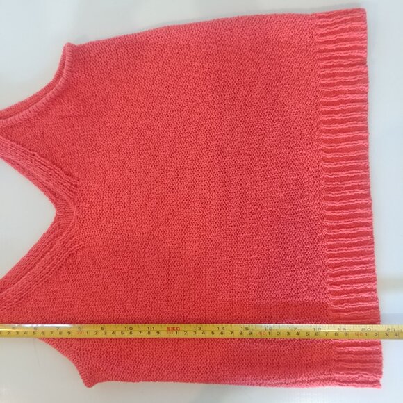 Madewell cotton knit sleeveless sweater top dark coral orange pink XS - Picture 9 of 10